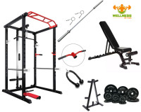 * NEW* Home gym setup -squat rack+ bench  + barbell + 245lbs