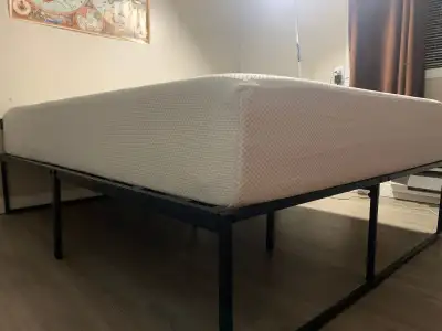 10" full mattress with bed frame, View more
