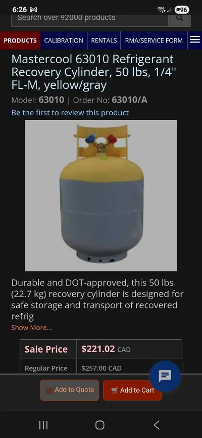 refrigerant recovery tanks, View more