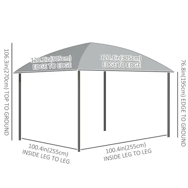 10' x 10' Outdoor Gazebo Canopy, Hardtop Gazebo with UV60+ Polyc in Patio & Garden Furniture in Markham / York Region - Image 4