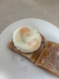  Two poached eggs, two pieces of toast 