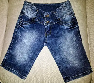 Modern blue denim shorts, View more