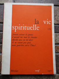 Livre "La vie spirituelle" Février 1971