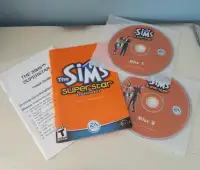 The Sims Superstar Expansion Pack PC Game includes 2 discs, book