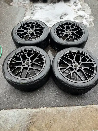 20-Inch Audi rims S line rims Audi wheels • Gloss Black, Set of 4 • 5x112 Bolt Pattern • TPMS Sensor...