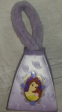 Belle Disney Princess Purple Purse with Fur Handle.