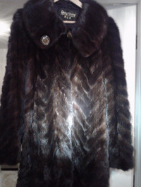 Dark brown mink coat for sale