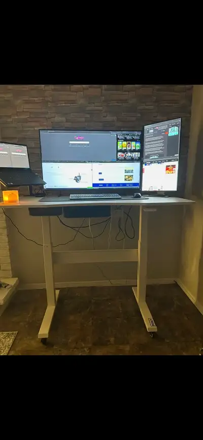 Standing Desk with wheels and vertical monitor, View more