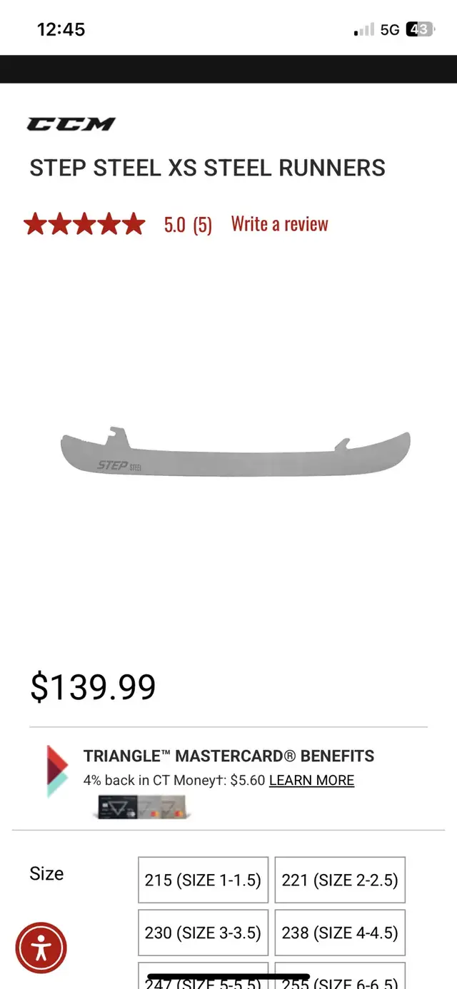 CCM StepSteel skate blades size 280 fits size 9 and 9.5 sk in Skates & Blades in Oakville / Halton Region - Image 6