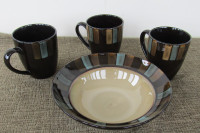 Pfaltzgraff Cayan 3 mugs 1 Serving Bowl Discontinued Pattern