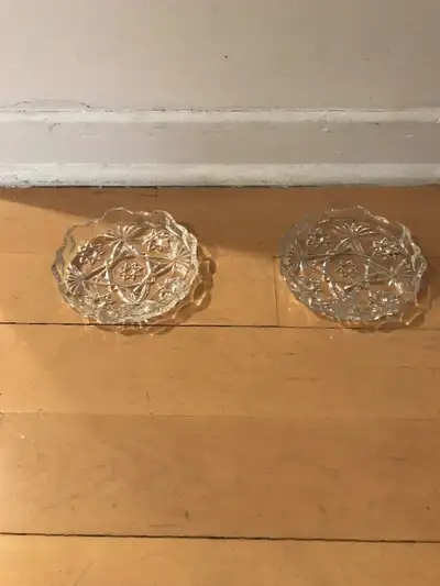 2 Pinwheel  crystal candy dishes-plats en cristal, View more
