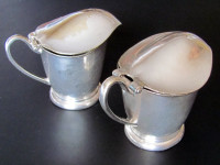 Pair of Victor Lidded Silverplated Hotel Creamers; Louisbourg