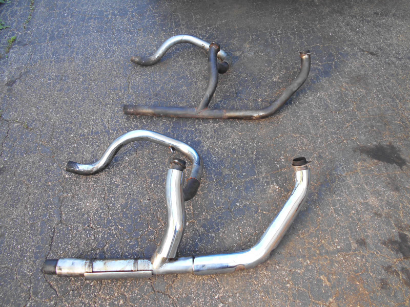 Harley Davidson Shovelhead Headers Dual Exhaust Pipes Motorcycle