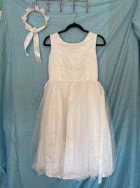 Flower Girl or Communion Dress Size Girl 14 with Head Band