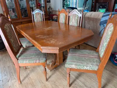 Dining room table and chairs, View more