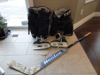 Adult Hockey Equipment  Youth Large Hockey Pants, Goalie Stick