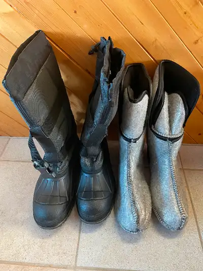 Bottes fabriqués au Canada. Bottes à hauteur mi-mollet à panneaux en nylon et bottes en caoutchouc A...