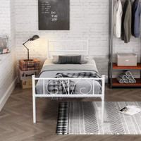 BRAND NEW Twin/Single White Metal Bed Frame with Storage