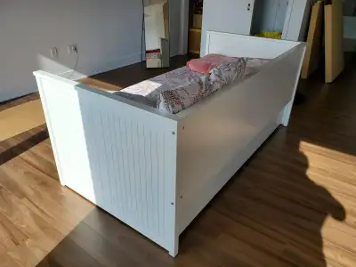 White bed with drawers, View more