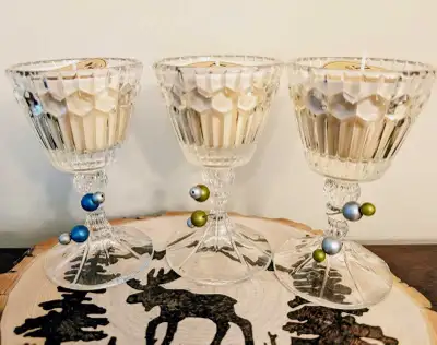 Hand Poured Unscented Pure Soy Wax Candles In Vintage Glass, View more