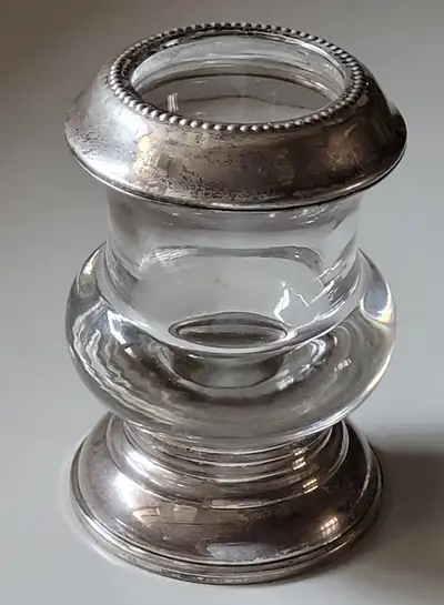 Vintage "BI" Sterling Silver/Glass Toothpick/Cigarette Holder with no chips or cracks Stamped Sterli...