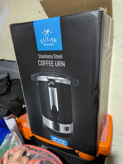 Barely used Zulak Kitchen stainless steel coffee urn is the perfect appliance to brew large quantiti...
