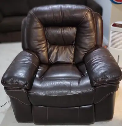 Genuin leather power reclyning chair and manual reclyning sofa s, View more