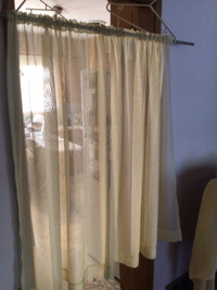 Pale Yellow Boucle Semi-Sheer Curtains