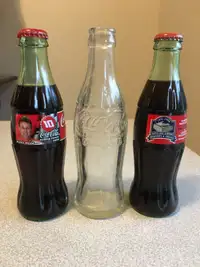 3 Vintage -1960 Coke Bottle,  #10 Ricky Rudd, Maple Leaf Gardens