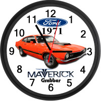 1971 Ford Maverick Grabber (Grabber Orange) Custom Wall Clock