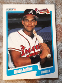 1990 Fleer Baseball David Justice Rookie Card #586