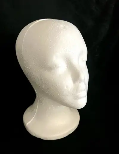 Female Foam Mannequin Head Model for Jewellery, Hat, Wig Display New White Measures 10" Tall