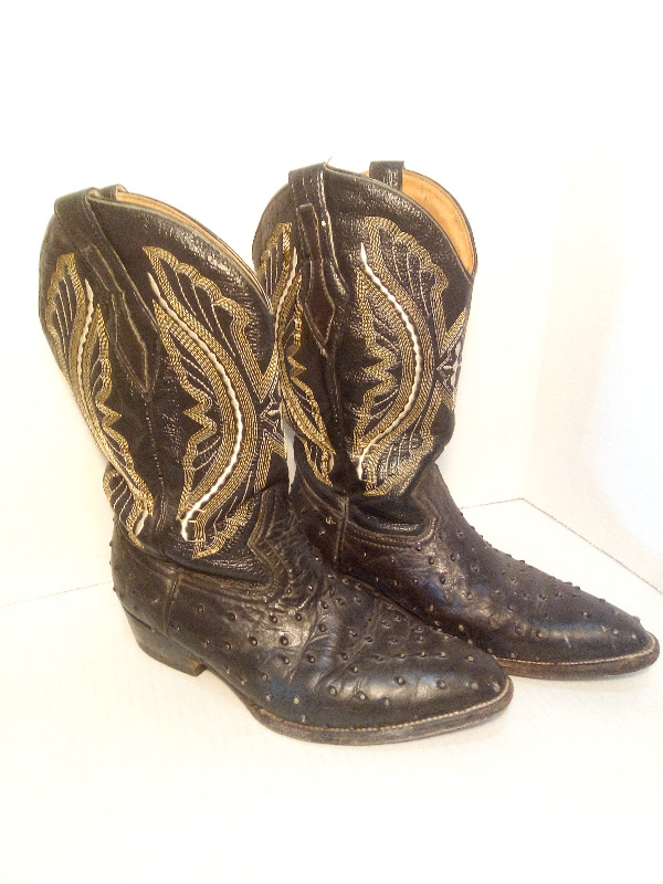 #48 Vaqueros Handcrafted Blk Leather Cow Boy/Girl Boots 7 in Women's - Shoes in Oshawa / Durham Region - Image 4