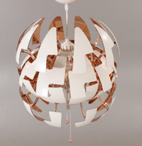 Pendant lamp, white/copper color, 35 cm (14 ")