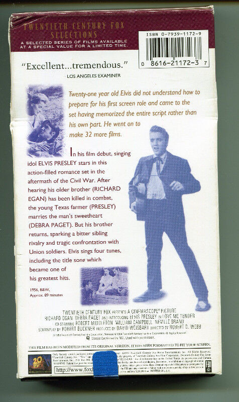 LOVE ME TENDER * ELVIS PRESLEY MOVIE – VHS *** NEW *** in CDs, DVDs & Blu-ray in North Bay - Image 3