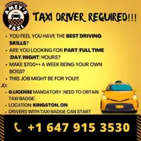 Taxi driver needed in Kingston ON 