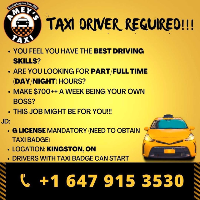 Taxi driver needed in Kingston ON  in Drivers & Security in Kingston