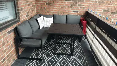 In great shape... used for 1 summer only.. going for a different look next year .. Sectional Table a...