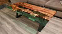 Custom made epoxy/wood coffee tables