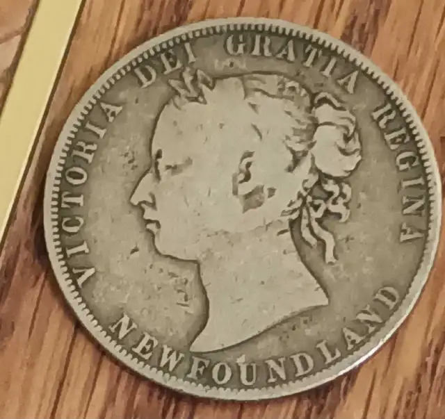 RARE 1881 Newfoundland 50 Cents Silver Coin Queen Victoria | Arts ...