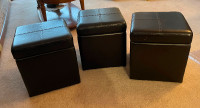 Set of 3 stools with storage