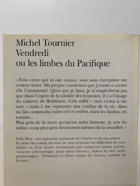 TOURNIER, MICHEL - FRIDAY OR THE PACIFIC LIMBO - POCKET EDITION63373373427585121