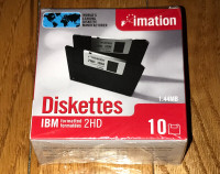 Imation 3.5" Floppy Disks Diskettes 10 Pack IBM Formatted 1.44MB