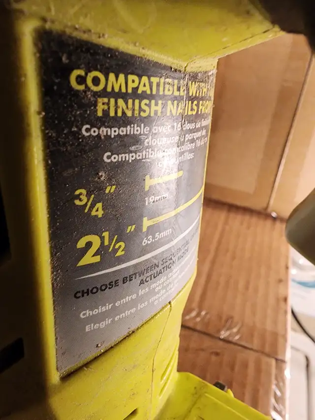 RYOBI 18V ONE+ AirStrike 16-Gauge Cordless Straight Nailer in Power Tools in Windsor Region - Image 3