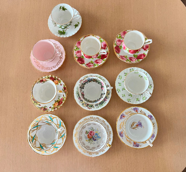 10 Sets of Vintage Teacups and Saucers Made in England in Home Décor & Accents in Oakville / Halton Region - Image 2