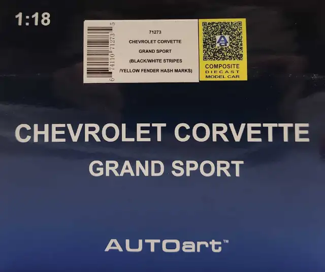 Chevrolet Corvette C7 Grand Sport Black 1:18 Autoart Rare BNIB in Arts & Collectibles in Kawartha Lakes - Image 11
