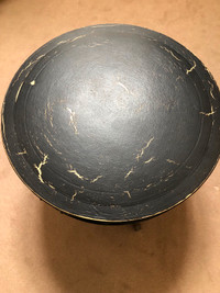 Distressed Antique Black Drum Table