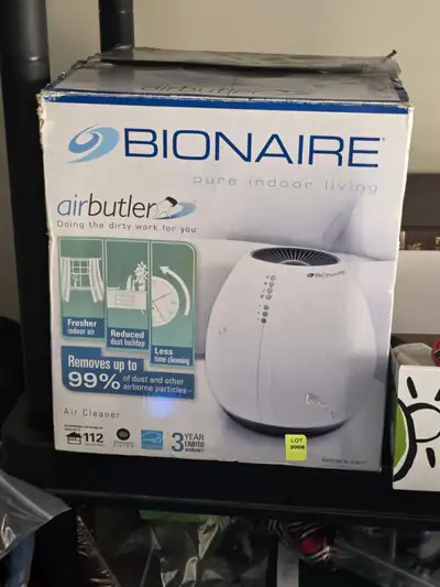 NEW BIONAIRE AIR BUTLER REMOVES 99% DUST AIR PURIFIER CLEANER, View more