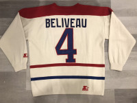 Autographed Jean Beliveau Montreal Canadiens Hockey Jersey 