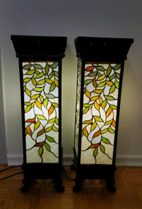 Tiffany style lamps, matching large and small,see description